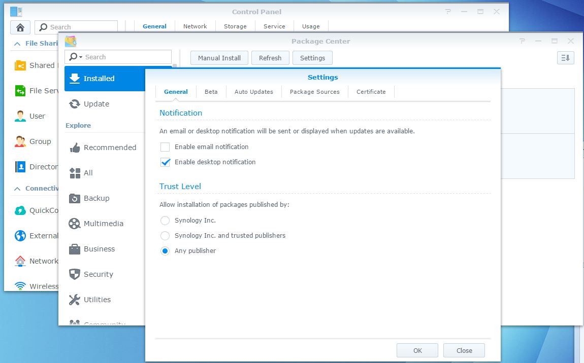synology-package-trust-level